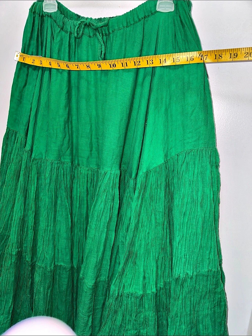 MoonDance Co. 25yd 100% cotton ATS Tribal Fusion Karma Green Tiered Maxi Skirt - Picture 5 of 5